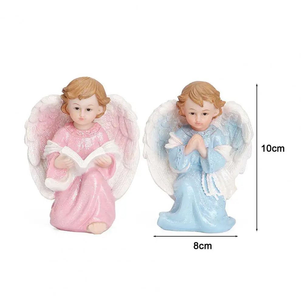 

Hot Sales 2Pcs Angel Ornaments Meaningful Home Decoration Resin Angel Statue Desktop Decoration for Micro Landscape
