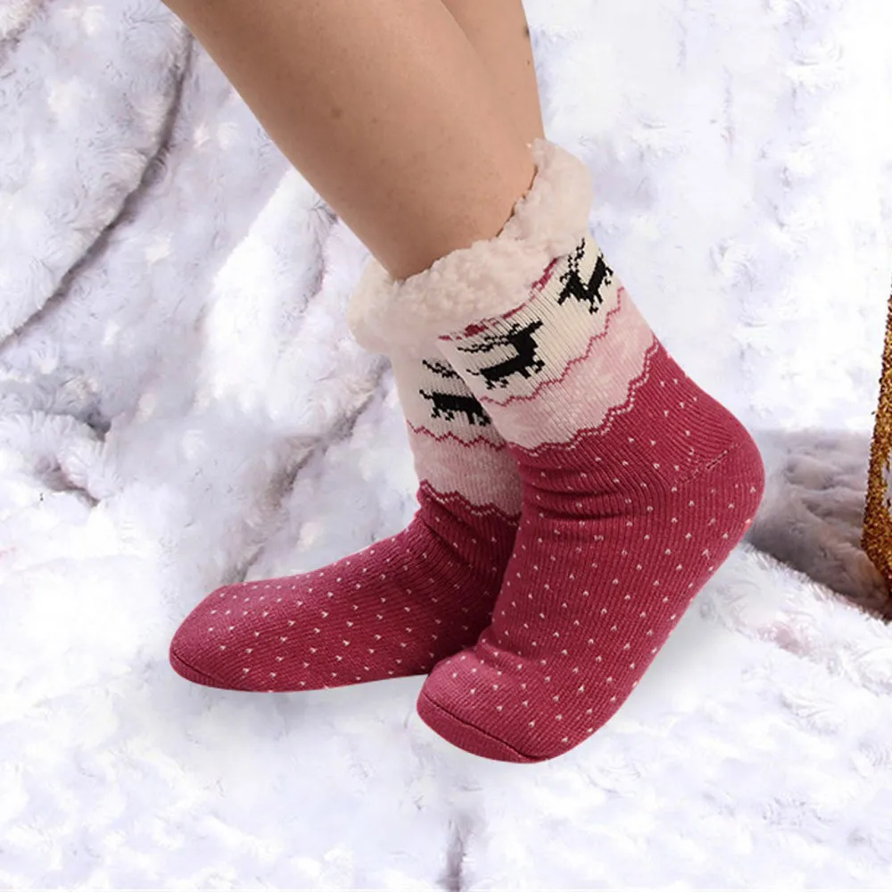 Милые рождественские носки женские хлопковые короткие зимние с героями