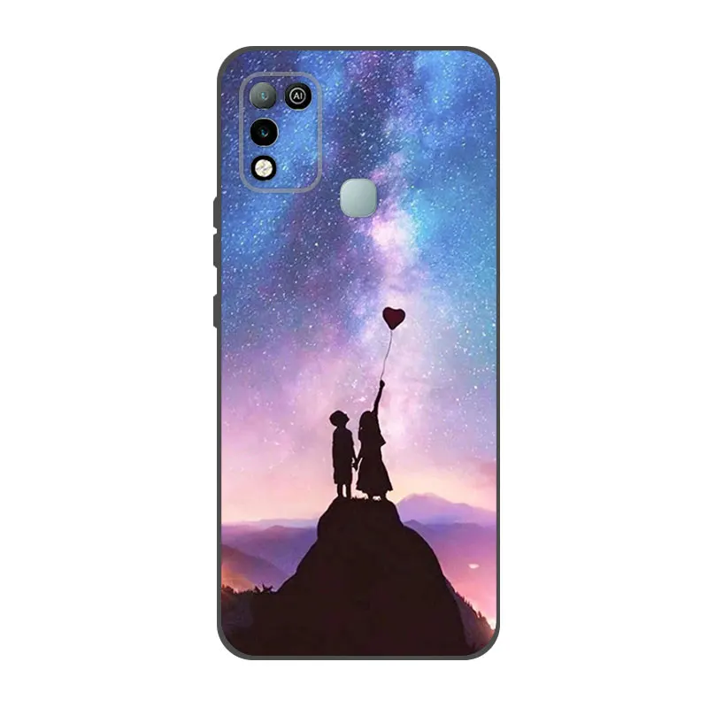 cool pattern coque for infinix hot 10 play case black silicone infinix hot10 play phones cases cartoon protective cover free global shipping