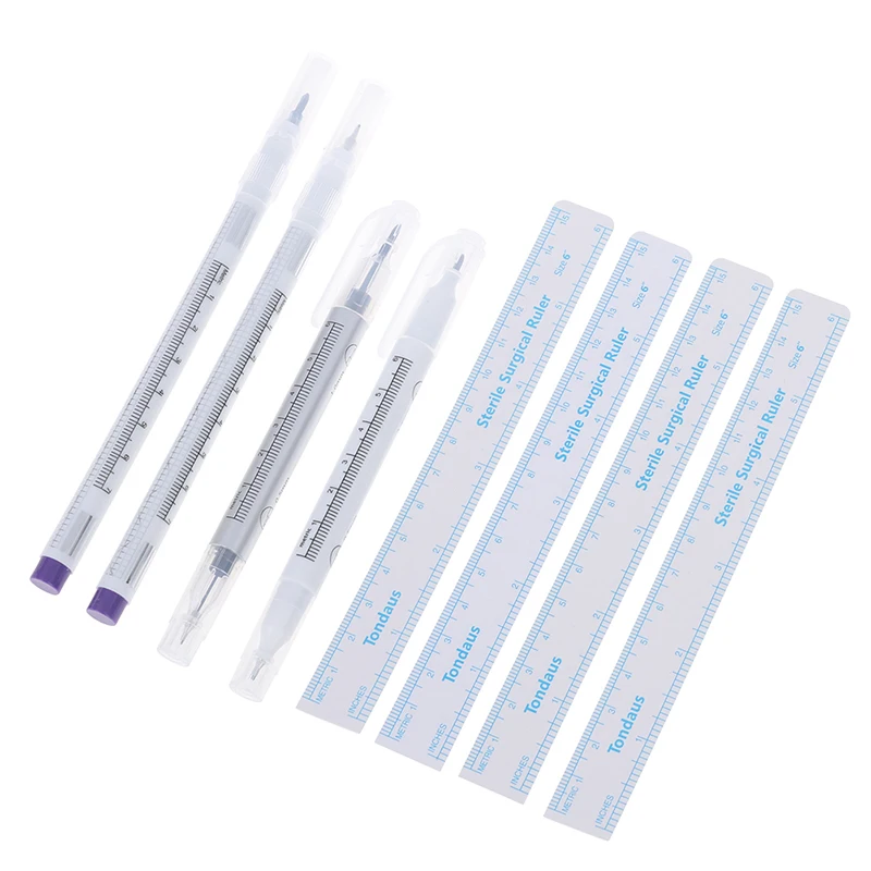 

2ps Skin Marker Pen Sterile Eyelash Extension Fixed Point Marker Pen Skin Positioning Marker For Tattoo Eyelash Grafting Tool