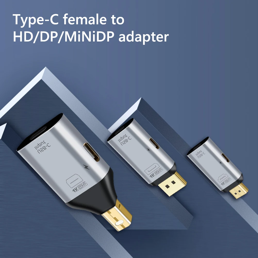 

Type-C to HDMI-compatible/DP/Mini DP HD Video Converter 4K 60Hz USB Type C Adapter Computer Accessories
