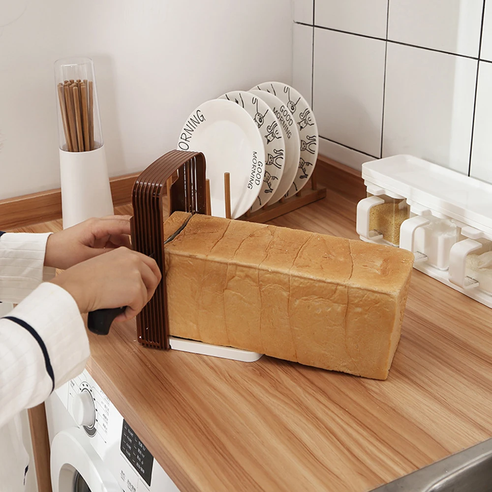 Нож пластиковый складной для хлеба направляющая резки тостов кухонные