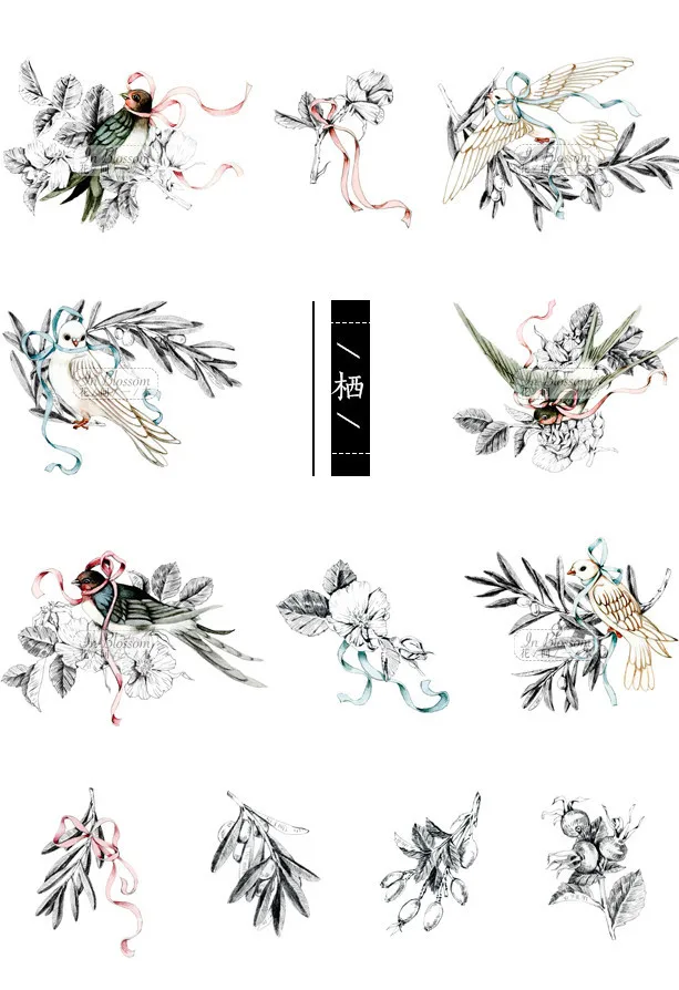

3cmx10m Birds and Plants Paper Masking Tape