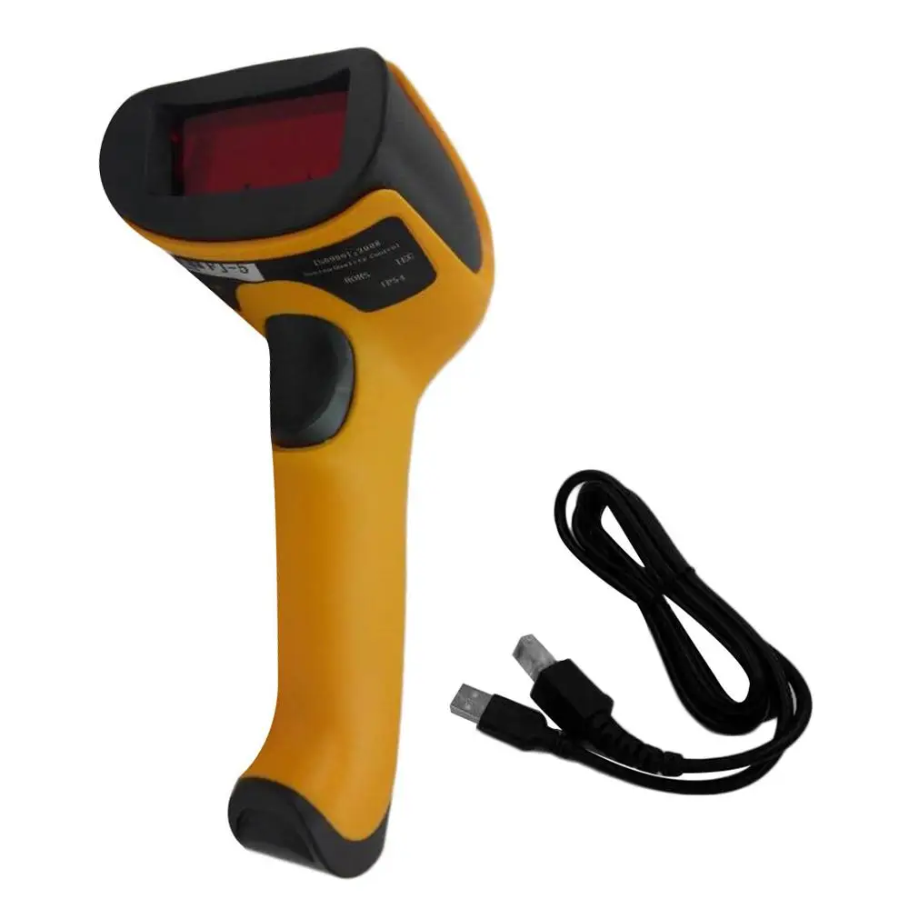 Yellow Новейший Черный/Желтый ABS+ PC антидетонационный Дизайн USB 2,0 ручной считыватель штрих-кодов, лазерный сканер штрих-кода для POS PC - Цвет: Yellow
