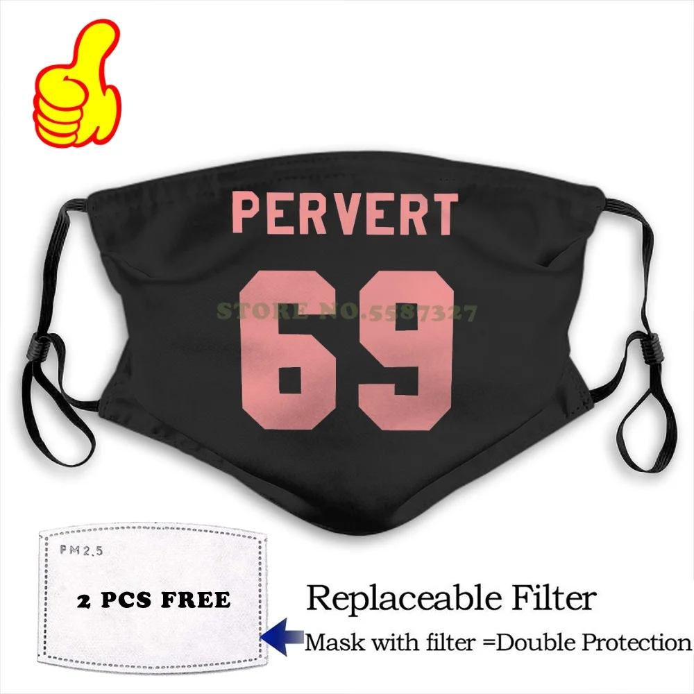 Лицевая маска PERVERT 69 против пыли с фильтром для мужчин женщин детей девочек
