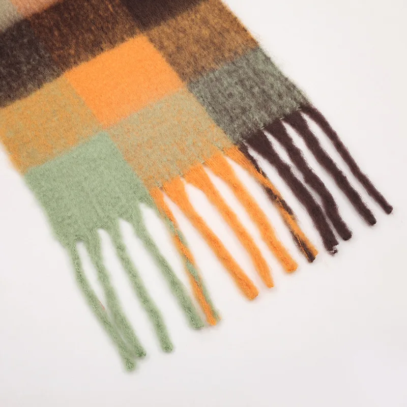 Новый брендовый клетчатый кашемировый шарф женские зимние толстые теплые