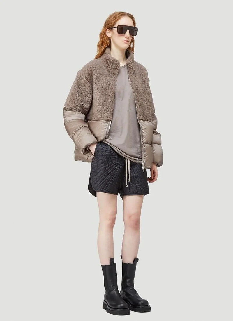 Donsignet 2021 Winter New Fashion Plush Stitching Zipper Down Jacket for Women Lamb Wool Coat Thick Woman Parkas