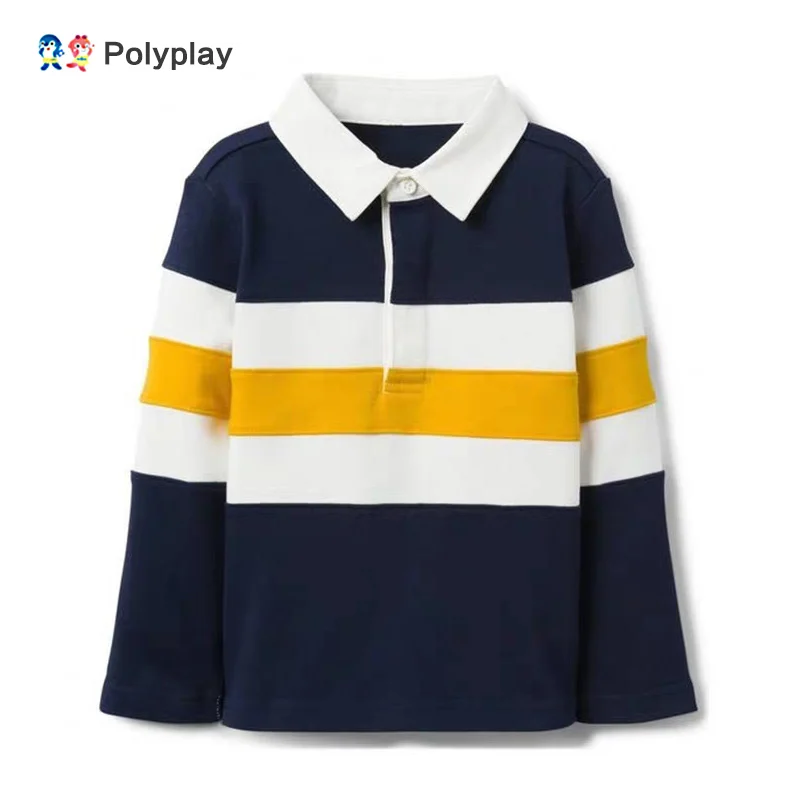 Поло в полоску с длинными рукавами для мальчиков| |