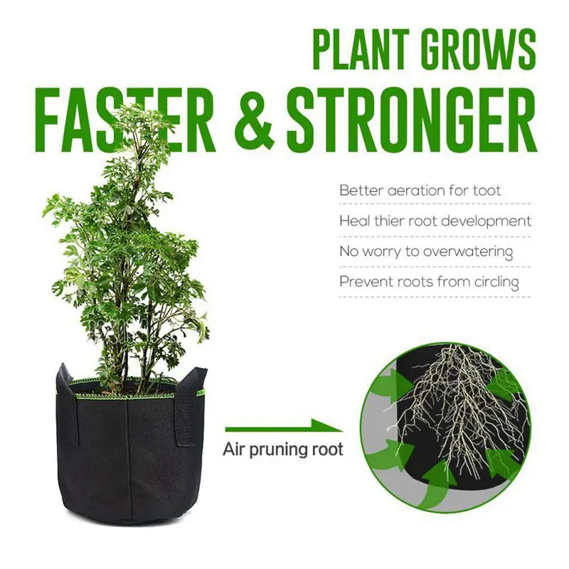 Мешки для выращивания растений 4 упаковки 5 галлонов Нетканые цветочные овощи