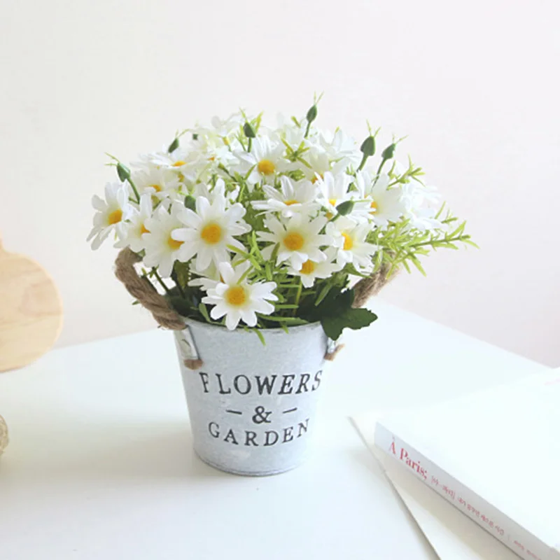 Ретро Железный цветочный горшок Цветочная ромашка держатель для плантатора