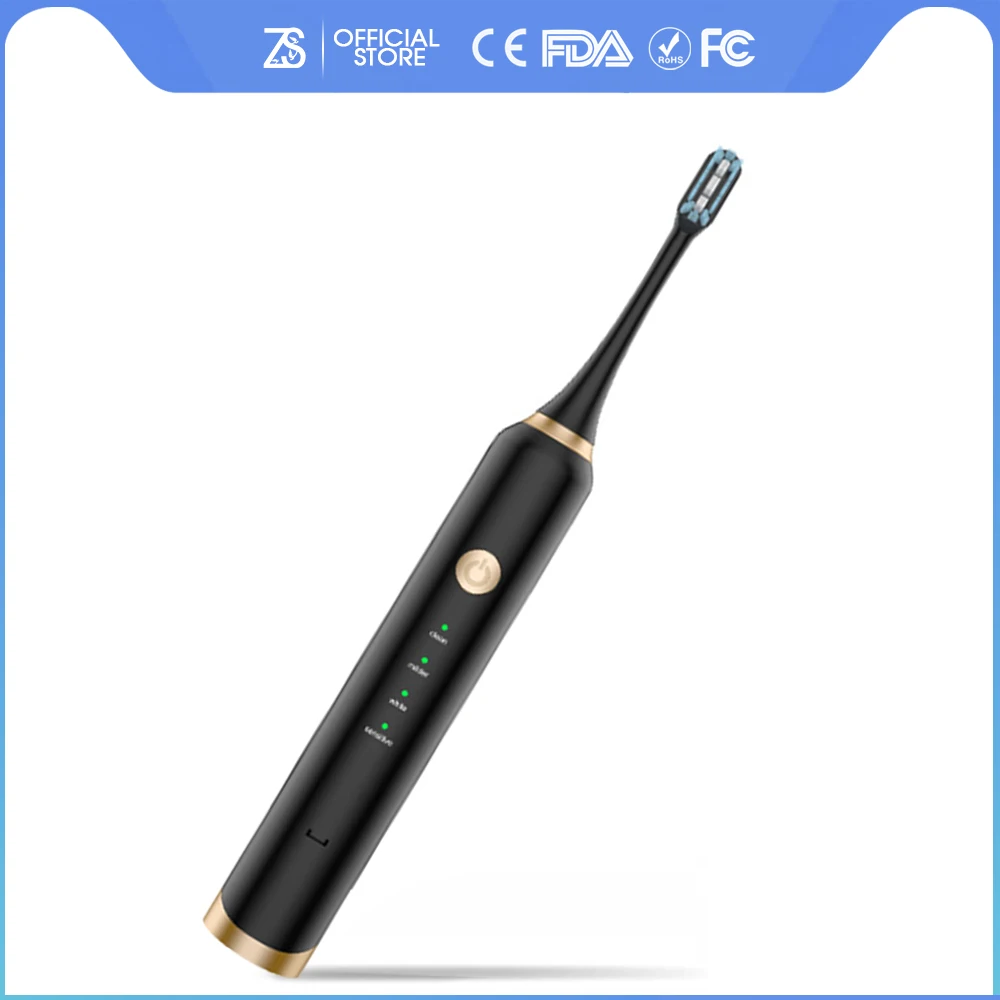 

[ZS] Smart Protect Gums 4 Modes Rechargeable IPX7 Waterproof With 8 Brushes Replacement Heads Electric Toothbrush Sonic Travel