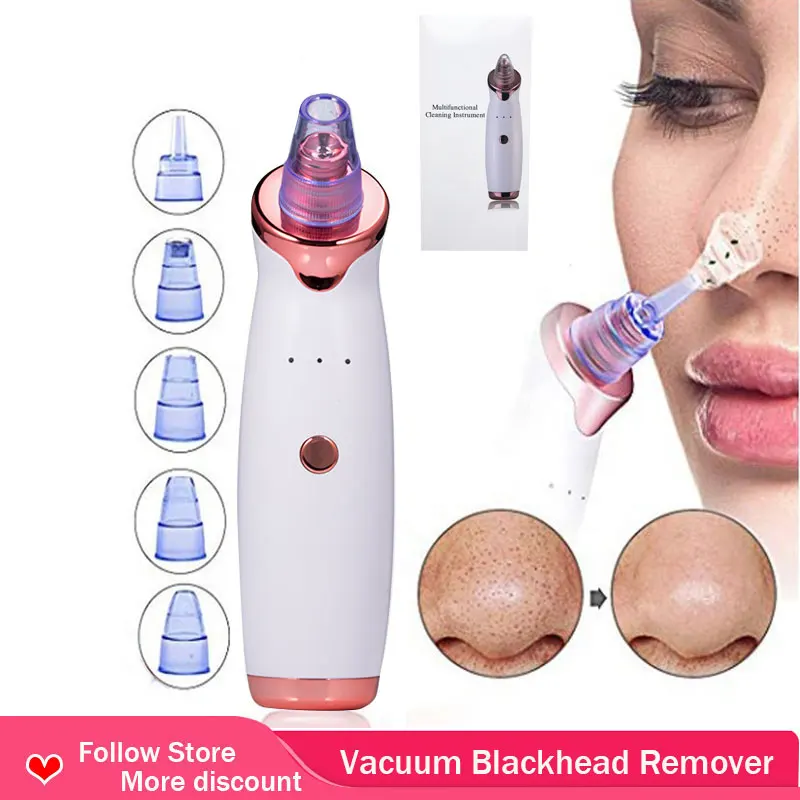 

Vacuum Blackhead Remover Cleaner With USB Charging Black Dot Facial Pore Cleaner Pimple Skin Spot Remover Care Tools