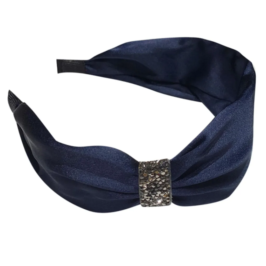 

Fashion Elegant Women Headband Fabric Solid Color Bow Pattern Hairband Head Wrap Hair Band Accessories Kroean Style Girl 2021