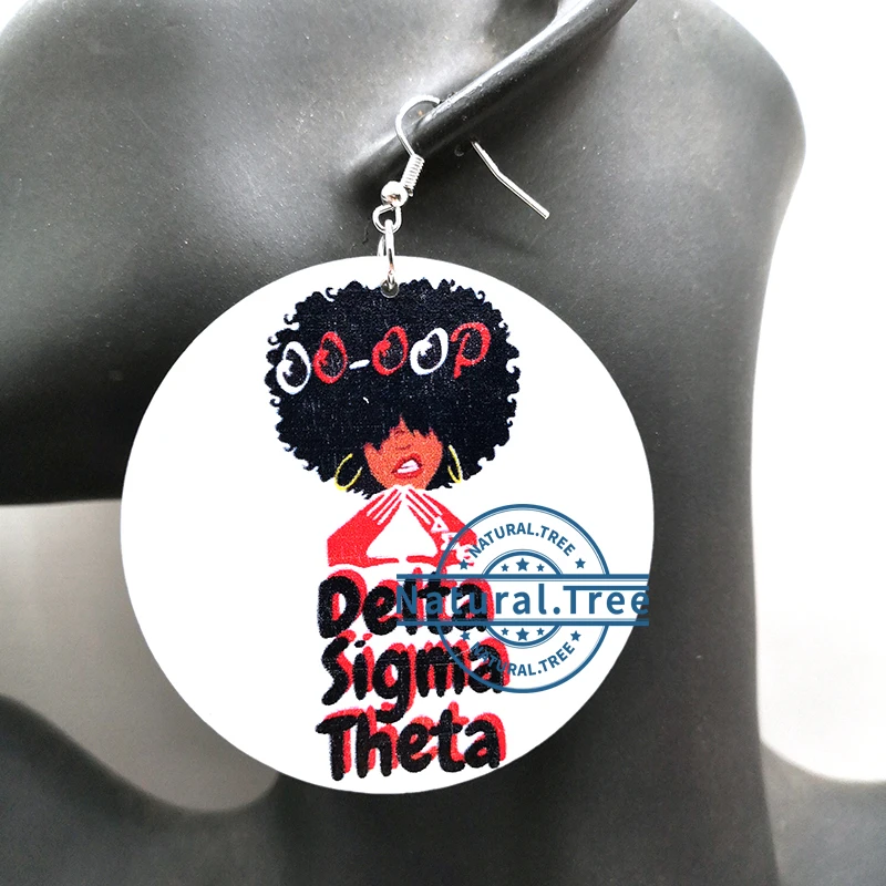 Деревянные серьги Delta Sigma Theta | Украшения и аксессуары