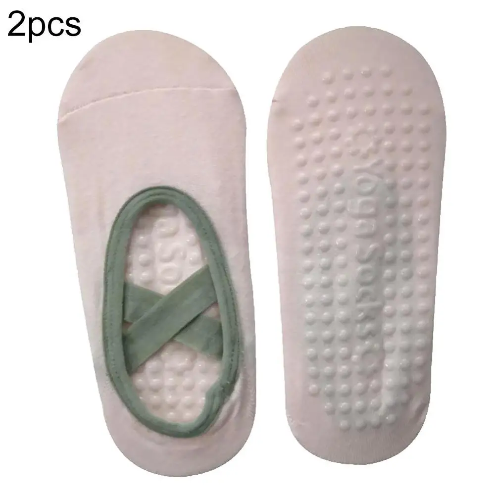 

2 Pairs Non-slip Fitness Anti Skid Grippers Dance Pilates Indoor Yoga Socks