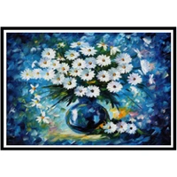 diy diamond 5d painting white flower blue bottle round rhinestone mosaic pattern cross stitch home decoration painting handmade