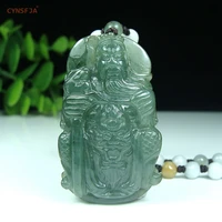 cynsfja real rare certified natural a grade burmese jade lucky amulets guangong guanyu green jade pendant hand carved best gifts