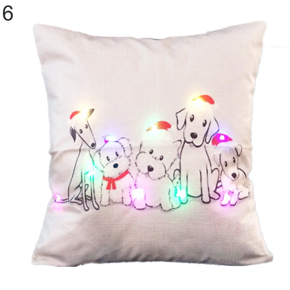 С принтом милой птички Подушка Чехол светодиодный освещение льняная Пояс