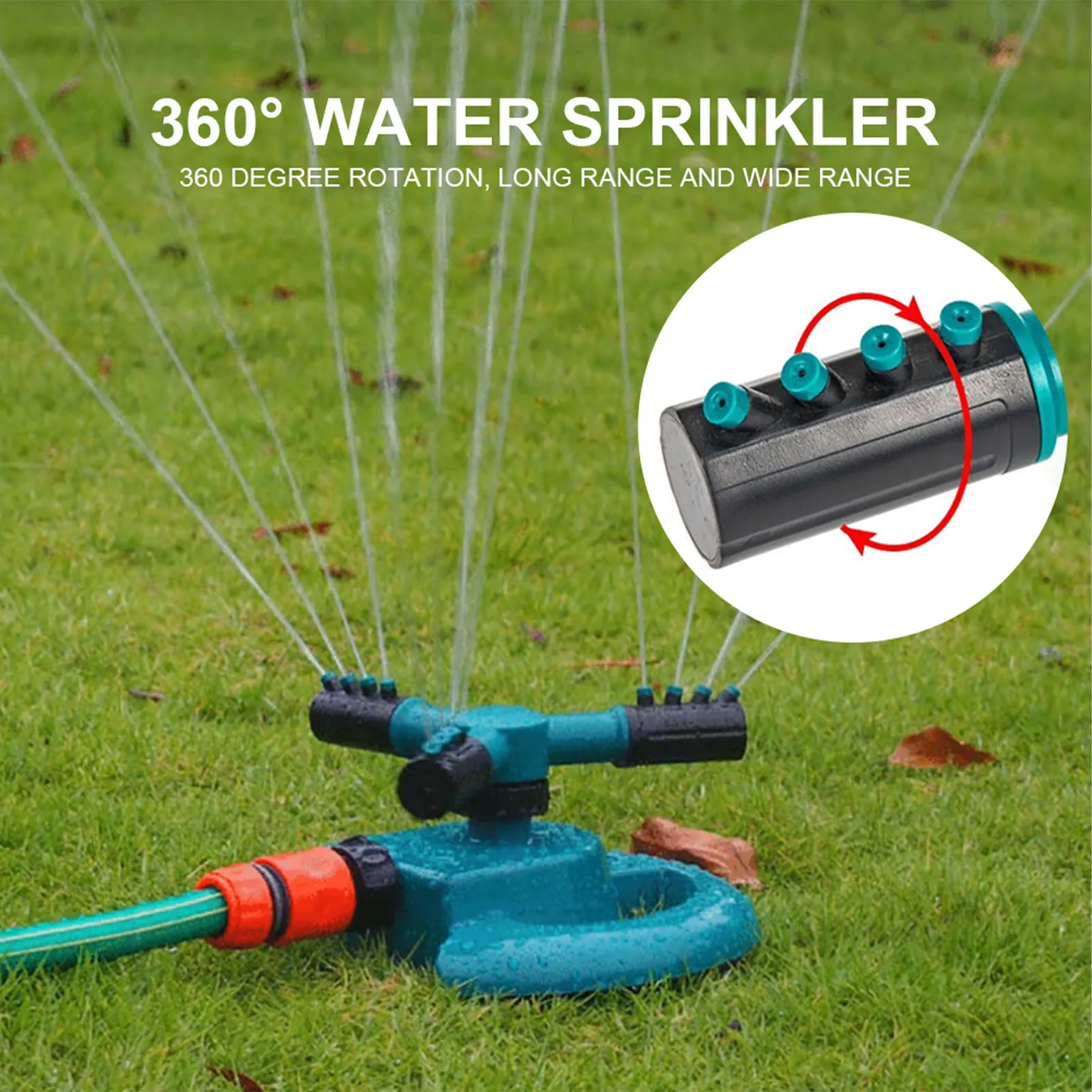 

2021 Garden Sprinklers Automatic Watering Grass Lawn 360 Degree Rotating Water Sprinkler 3 Arms Nozzles Garden Irrigation Tools