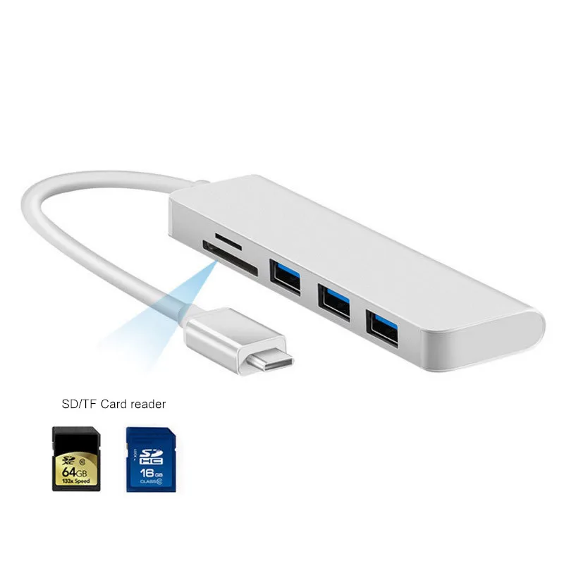Ajiuyu USB C концентратор Thunderbolt 3 type C адаптер док-станция 3 USB 3,0 порт 4K HDMI мульти порты для Macbook Pro Air iMAC НОУТБУК сплиттер