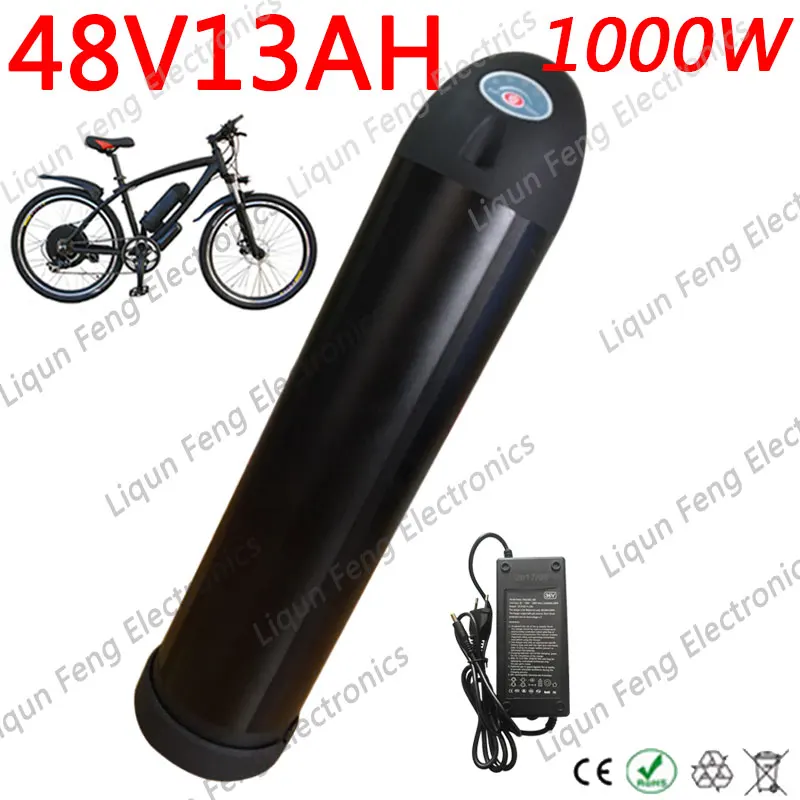 Без налога бутылка для воды высокая мощность 1000 Вт 48 В 13ач литий ионная Ebike