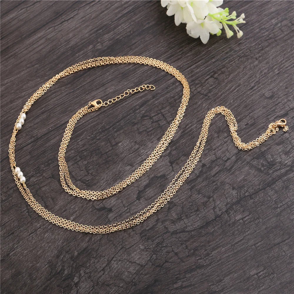 

Sexy Charms Pearl Body Bikini Harness Necklace Waist Belly Bra body Chain for Women Jewelry Accessories Fashion street paifeng