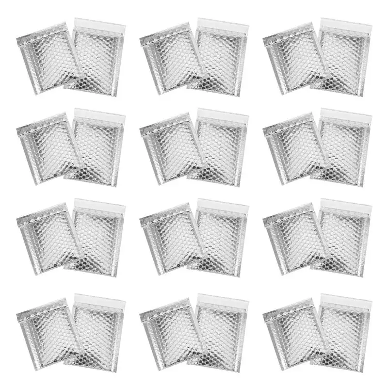 

100 Pcs Silver Bubble Mailers Padded Envelopes Self Seal Mailing Shipping Bags