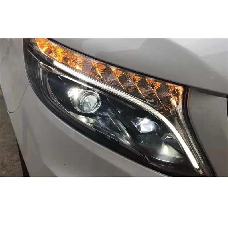 Указатель поворота, дневные ходовые автомобильные фары, светодиодные фары Drl для автомобиля, задние фары 17 18 для Mercedes Benz Vito