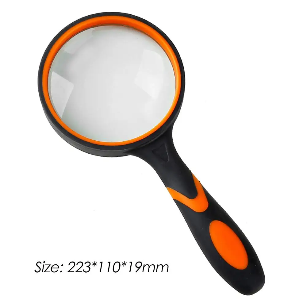 

10X/8X/4X/3X Portable Glass Lens Magnifier Handheld Rubber Handle High Magnifying Glass for Reading Newspaper Jewelry