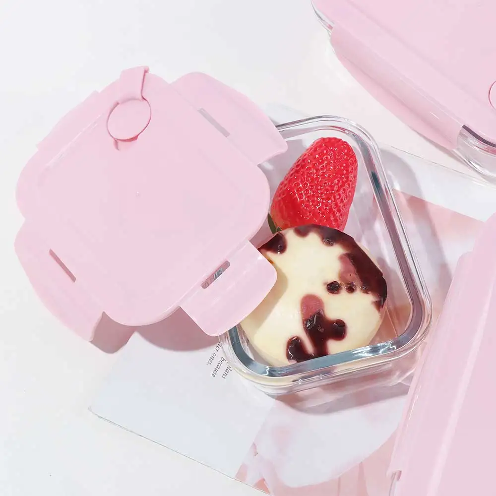 1 шт. боросиликатного Стекло Еда контейнеры для хранения герметичной крышкой