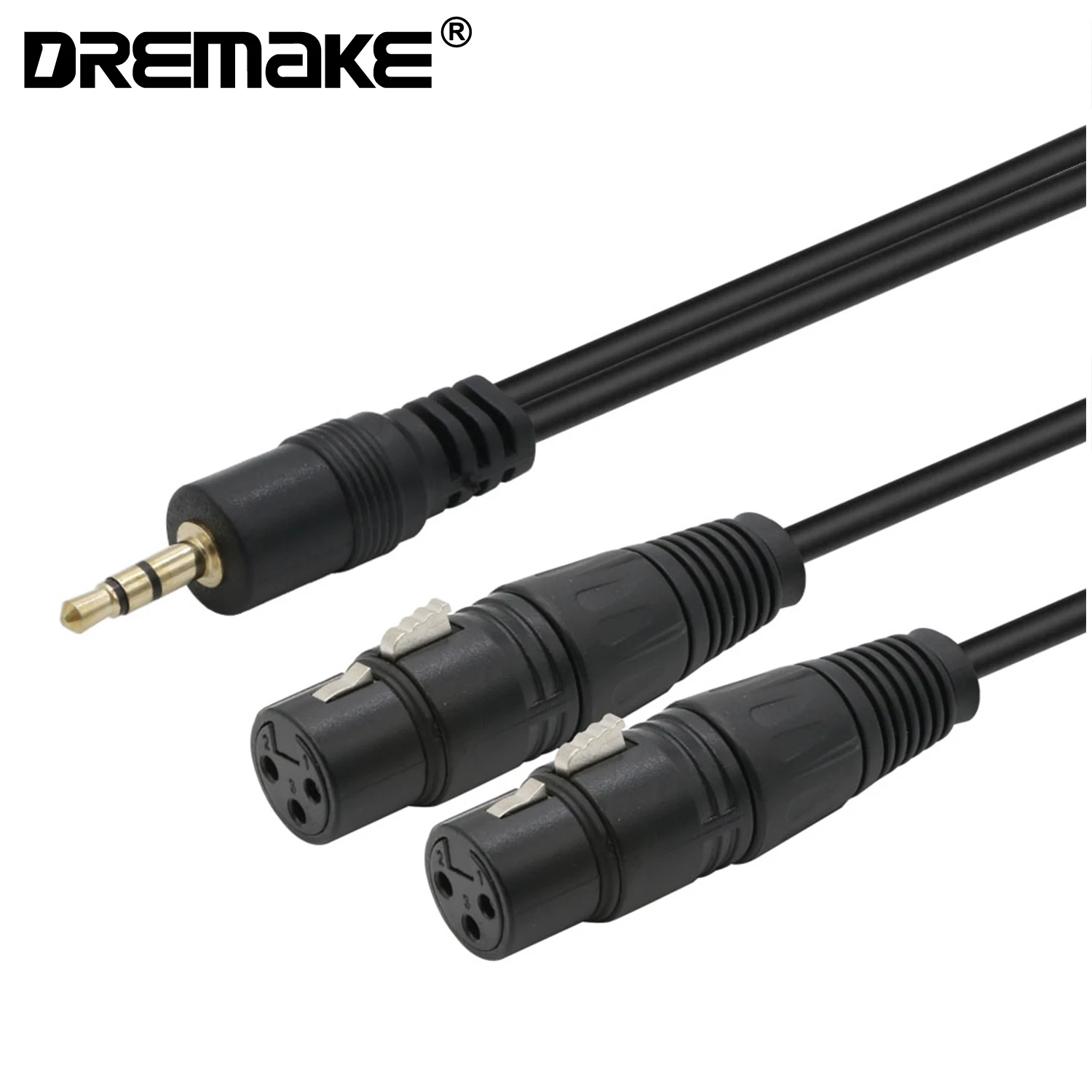 

3.5mm 1/8" Stereo Jack Male to 2 XLR 3 Pin Female Y Splitter Audio Cable Hifi PC Headphone Mixer Microphone Amplifier