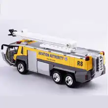 Автомобиль из сплава 1: 32, модель пожарного грузовика для аэропорта, инженерный автомобиль, игрушка со звуком и светом для мальчика, подарок ...