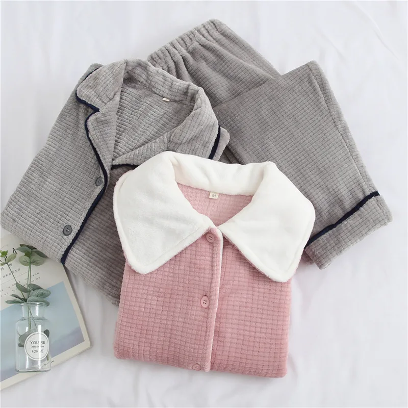 Новинка 2020 Фланелевая пижама осень и зима женские костюмы для дома парные