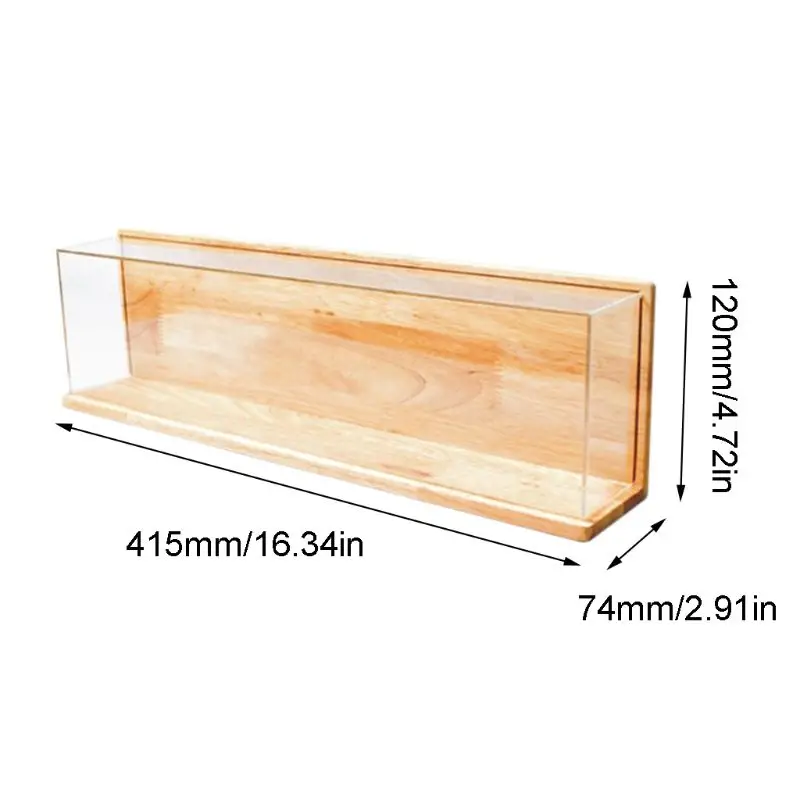 

Clear Acrylic Showcase with Wood Back Base Action Figures Model Toy Display Case