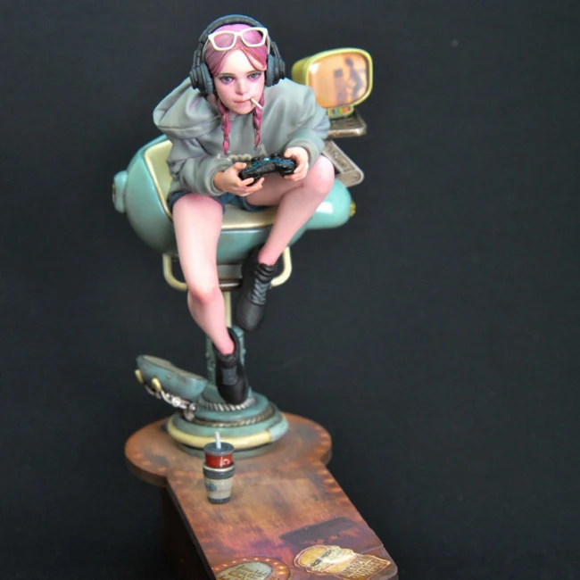 1/8 современная девушка с стулом и игровой планкой мини набор gk Неокрашенная