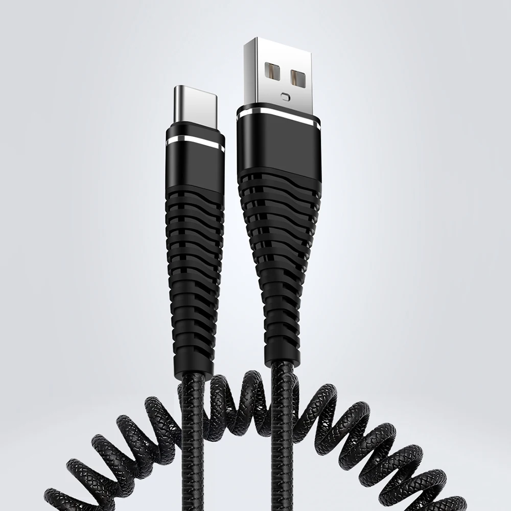 Кабель USB Type-C функцией быстрой зарядки Micro USB 8 Pin кабель выдвижной пружины зарядный кабель Зарядное устройство для передачи данных кабель Шнур для huawei iPhone для Xiaomi