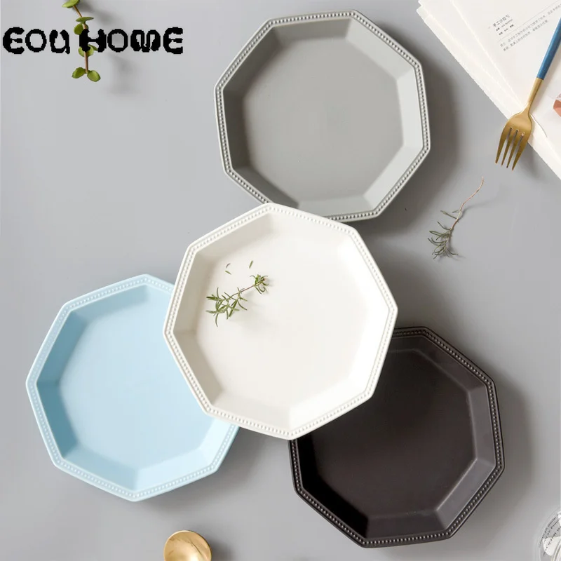 Керамические десертные тарелки в стиле Ins тарелка неправильной формы для