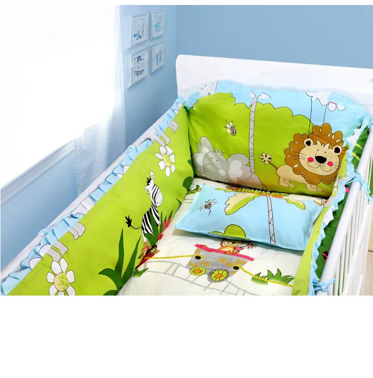 6pcs Cartoon Baby Crib Bedding Sets Baby Bed Cot Sheet Cushion Safety Protector Tour De Lit Bebe 4bumper Sheet Pillow Cover Buy At The Price Of 39 80 In Aliexpress Com Imall Com