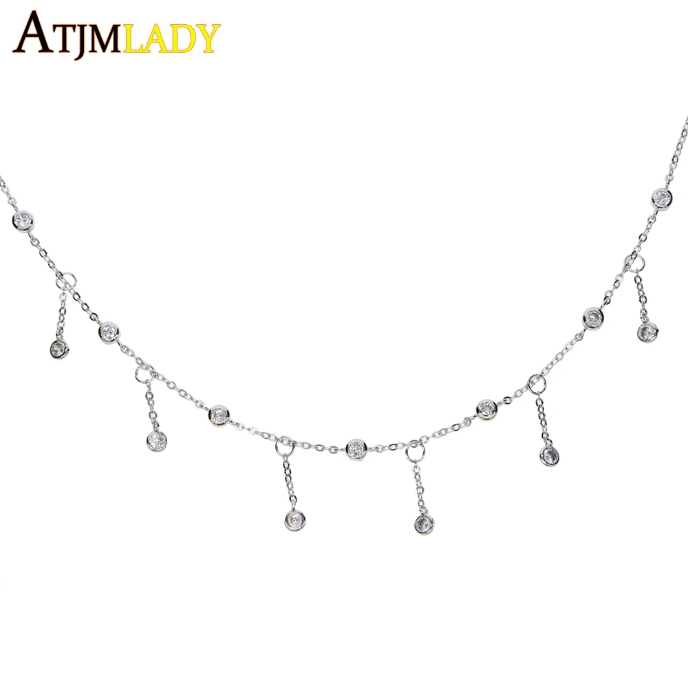 Женское Ожерелье-чокер из серебра 2020 пробы с кубическим цирконием | Украшения и