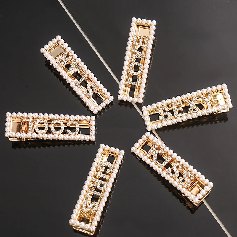 Понедельник заколки для волос девочек с украшением в виде кристаллов Стразы