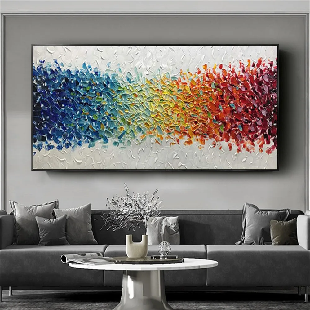 

Christmas Professional Artist Handmade Colorful Abstract Oil Painting on Canvas Beautiful Color Oil Painting for Room Wall Decor