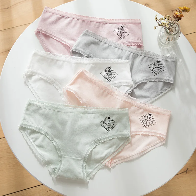 4 шт./лот детское хлопковое нижнее белье трусы для молодых девушек однотонные