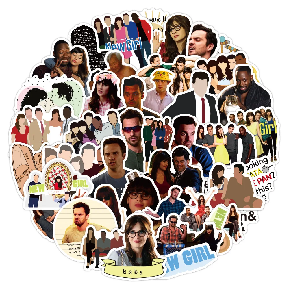 

10/30/50pcs/pack Classic TV Show New Girl Lable Stickers for Skateboard Car Box Bicycle Notebook Decal Children's Toys Wholesale