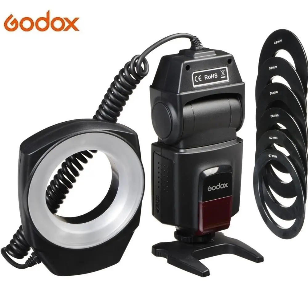 

Godox ML150 ML-150 Macro Ring Flash Control Unit Daylight 5600K 49, 52, 55, 58, 62,67 Mm Compatible with DSLR Hot Shoe Cameras