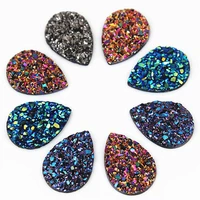 new bling ab colors 50pcs 1318mm mineral surface drop resin rhinestone flatback cabochon stone diy wedding decoration 8y29