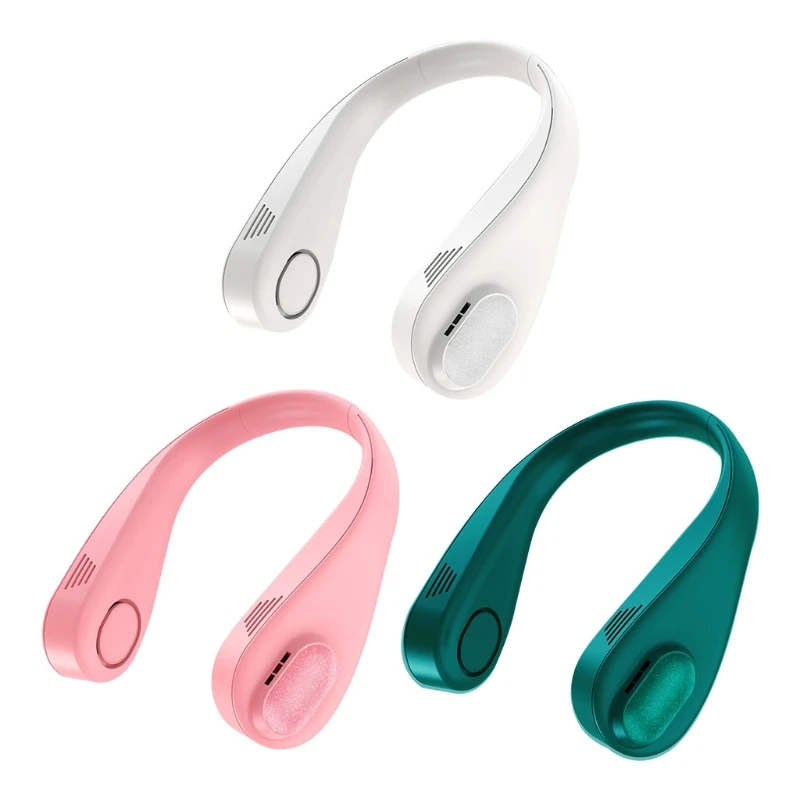 

USB Rechargeable Cover Halter Sports Fan Air Cooler Outdoor Wearable Sports Halter Fan Mini Hanging Neck Fan