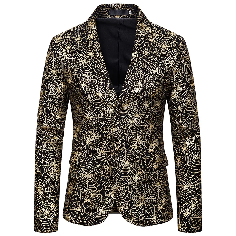 Мужской золотой Роскошный Блейзер пиджак новинка 2020 мужской брендовый
