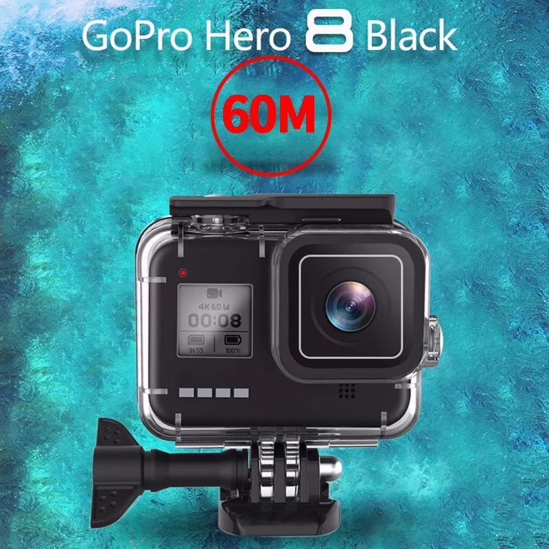 Водонепроницаемый чехол для GoPro Hero 8 аксессуары защитный дайвинга 60 метров