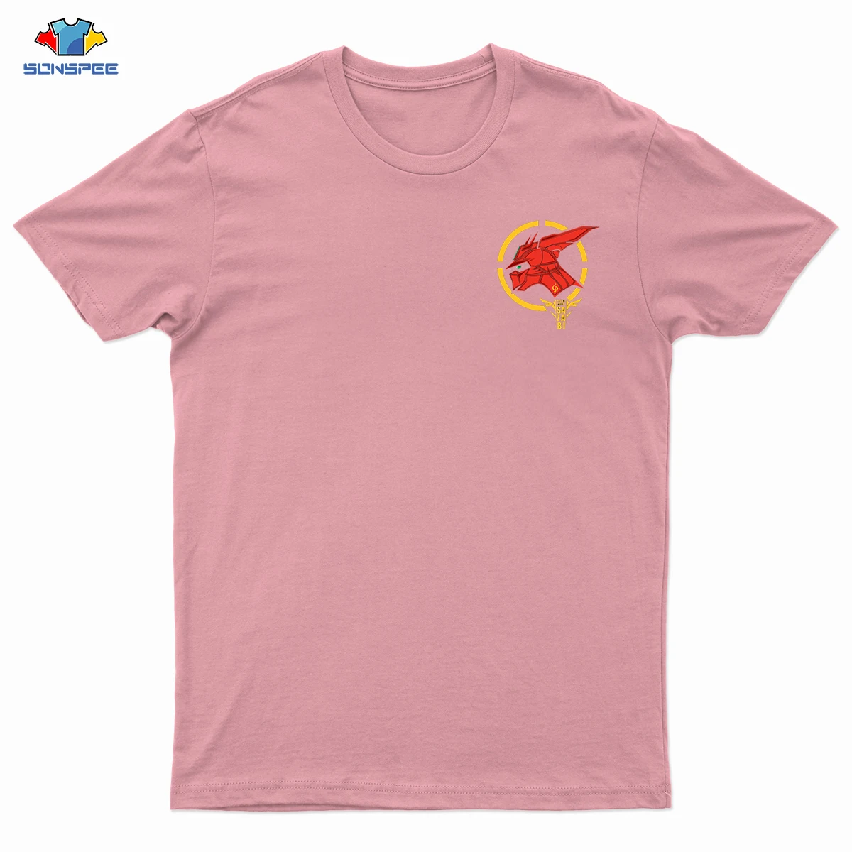 

SONSPEE Gundam Heraldry tshirt Men's Women's Summer Casual Tops Round Neck Slim Anime Manga Cotton Tshirt Unisex Jersey Tee