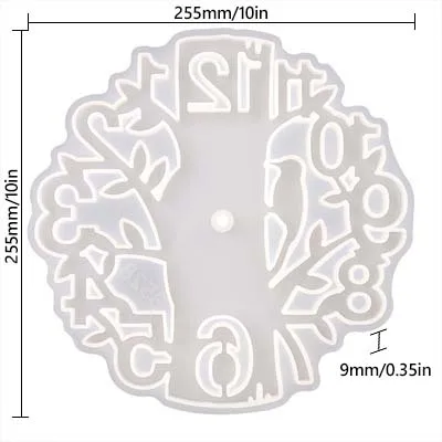 Molde de silicona con esfera de reloj de flores y hojas, resina UV, epoxi, cristal hecho a mano, decoraci&oacute;n para el hogar, artes-1